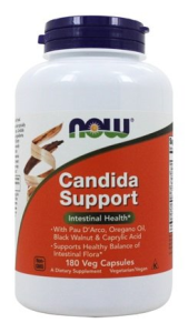 Candida SupportÂ is a combination of herbal ingredients (Pau D'Arco, Black Walnut and Oregano Oil), Biotin (a B-complex vitamin) and Caprylic Acid (a naturally occurring fatty acid derived from plant oils)..